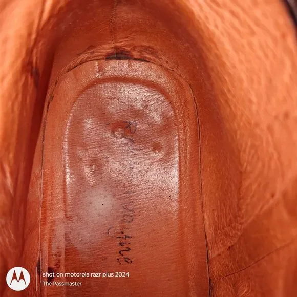 Men's Robert Wayne Zip-Up Distressed Buckle Emblem Dagger Boots US Size 10 - Picture 11 of 15